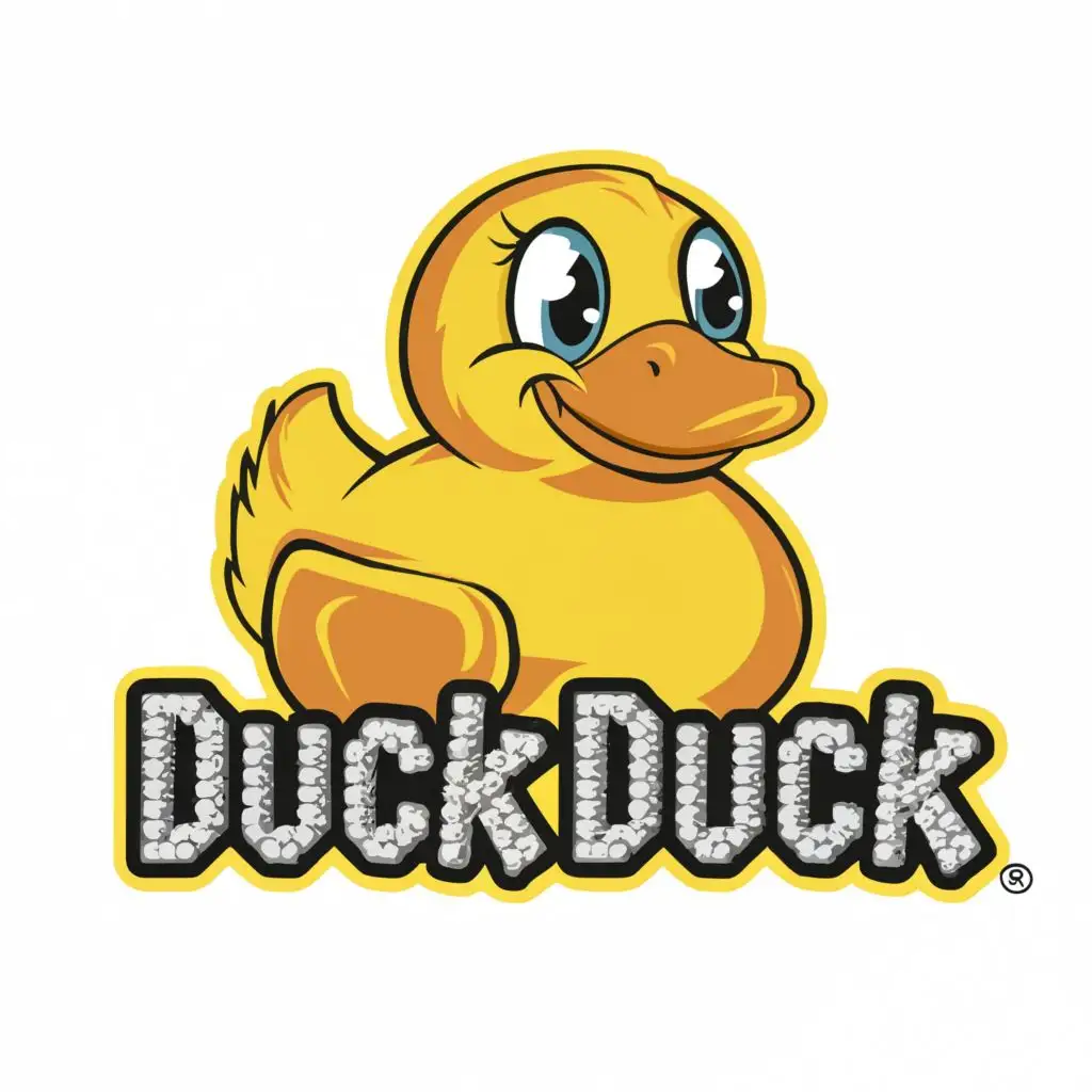 logo, Blinged rubber duck, with the text "Duck Duck Bling", typography