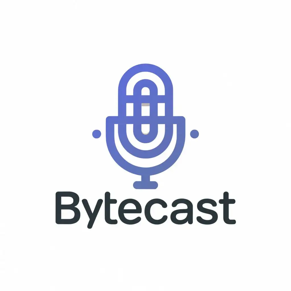 a logo design,with the text "Bytecast", main symbol:podcast microphone,Moderate,clear background