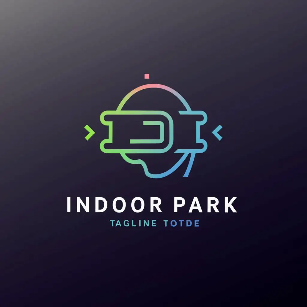 a logo design,with the text "Indoor park", main symbol:virtual reality,Moderate,be used in Sports Fitness industry,clear background