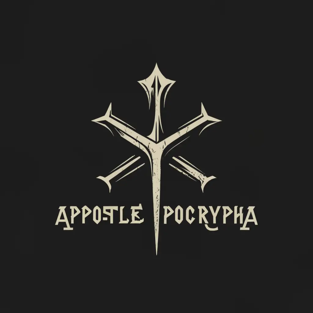 a logo design,with the text "apostle apocrypha", main symbol:black metal, dark,Minimalistic,clear background