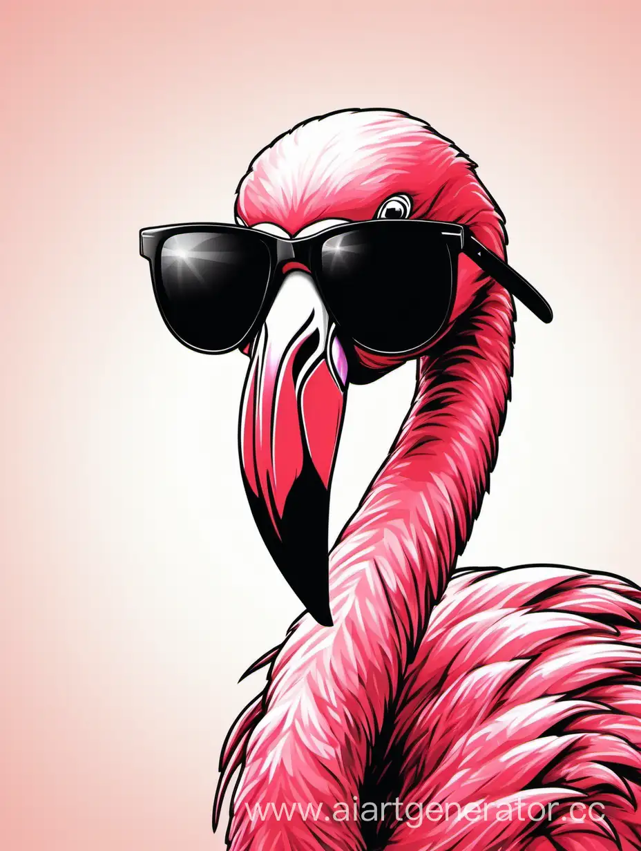 Chic-Pink-Flamingo-with-Stylish-Black-Sunglasses