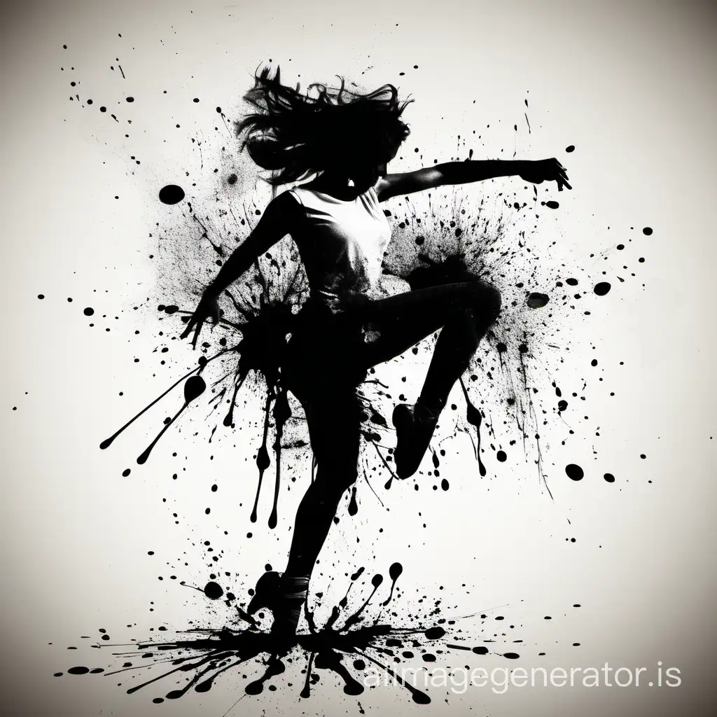 ink blot test of woman dancing. Messy, 