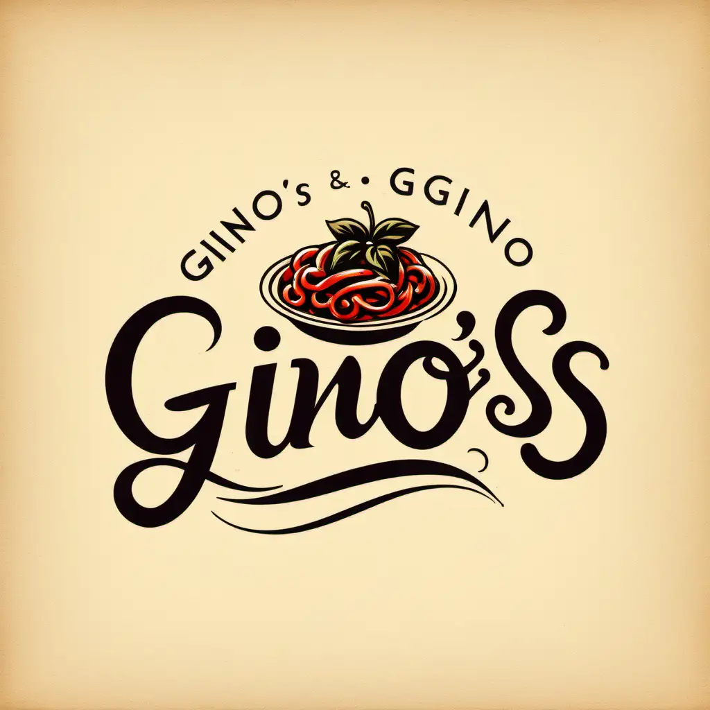 Vintage Handwritten Logo Design for Ginos Italian Restaurant