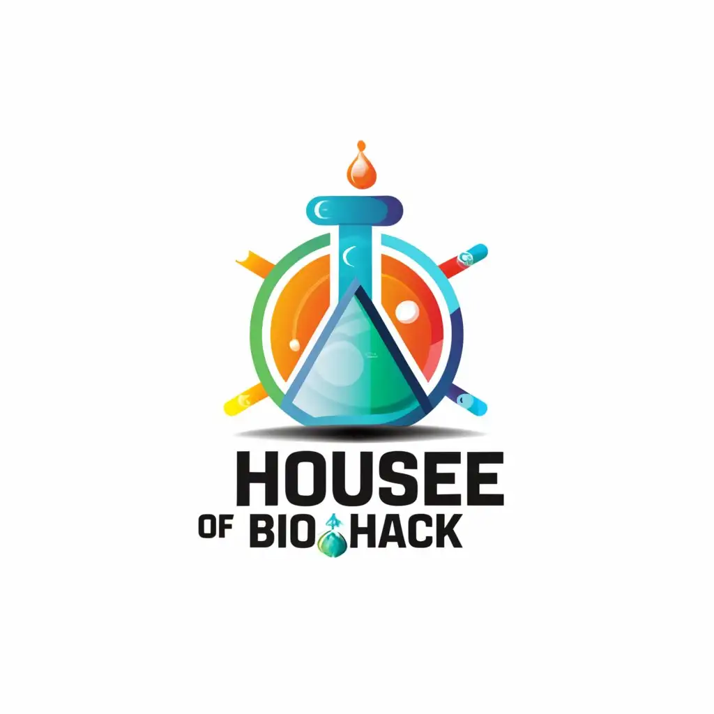 LOGO-Design-For-House-of-Biohack-Modern-Text-with-Supplement-Bottle-Symbol-on-Clear-Background