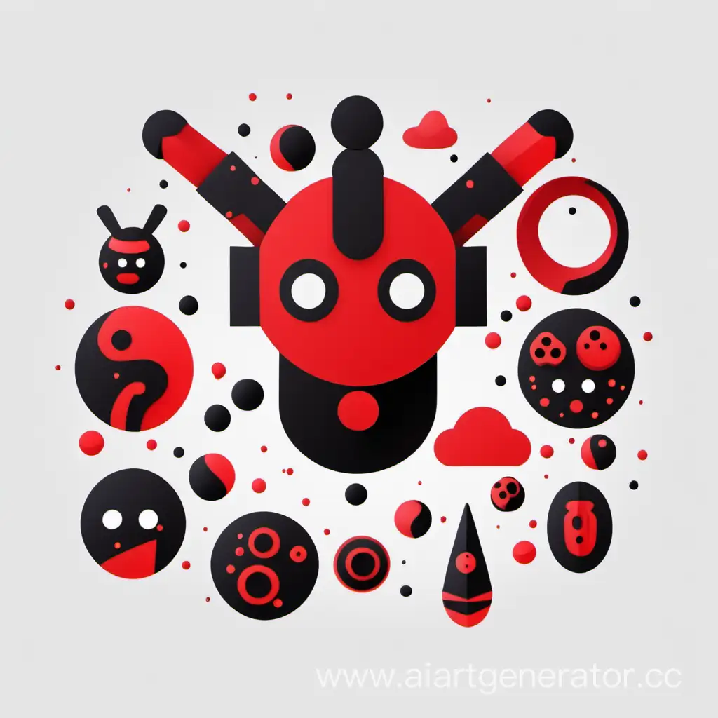 Discord-Avatar-with-Red-and-Black-Objects-on-White-Background