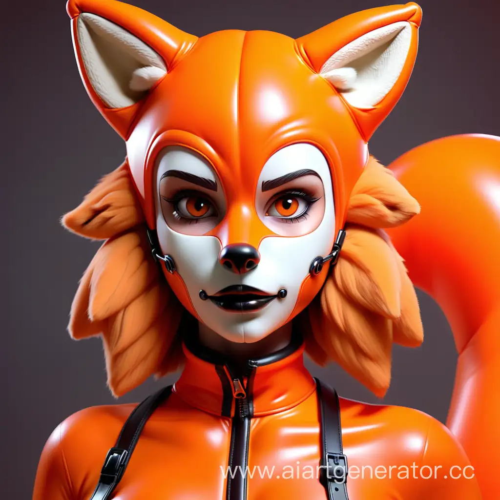 Latex-Furry-Fox-Girl-Vibrant-Orange-Inflatable-Latex-Skin-with-Unique-Fox-Muzzle-Face