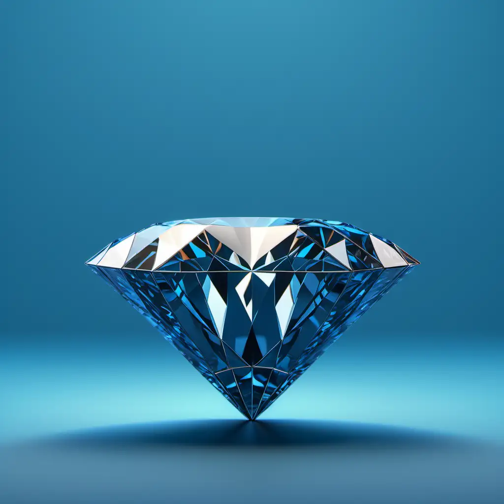 Stunning Diamond on Blue Realistic 3D Render with Octane