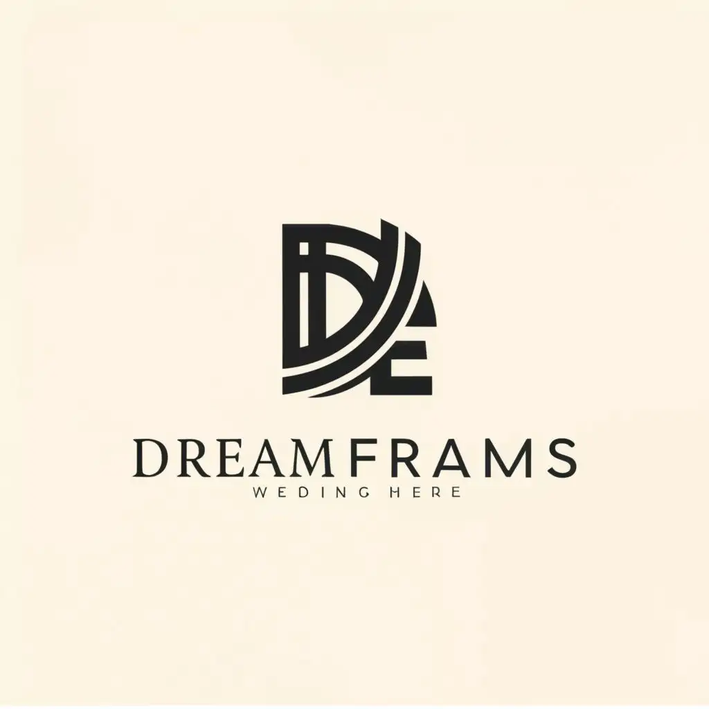 a logo design,with the text "DREAMFRAMES", main symbol:ALPHABET DF WEDDNG,Moderate,clear background