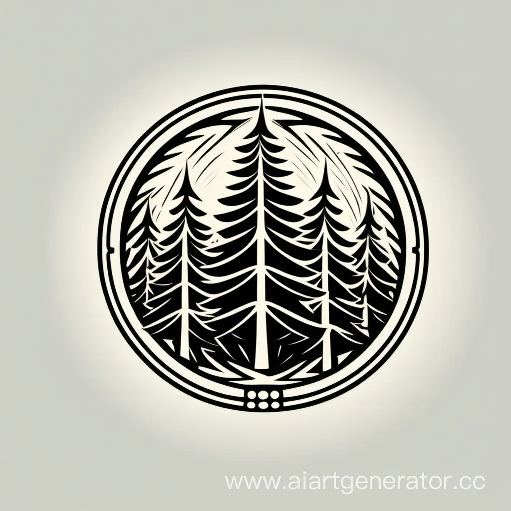Ancient-Rus-Minimalist-Emblem-Spruce-Symbolism-in-Circular-Design