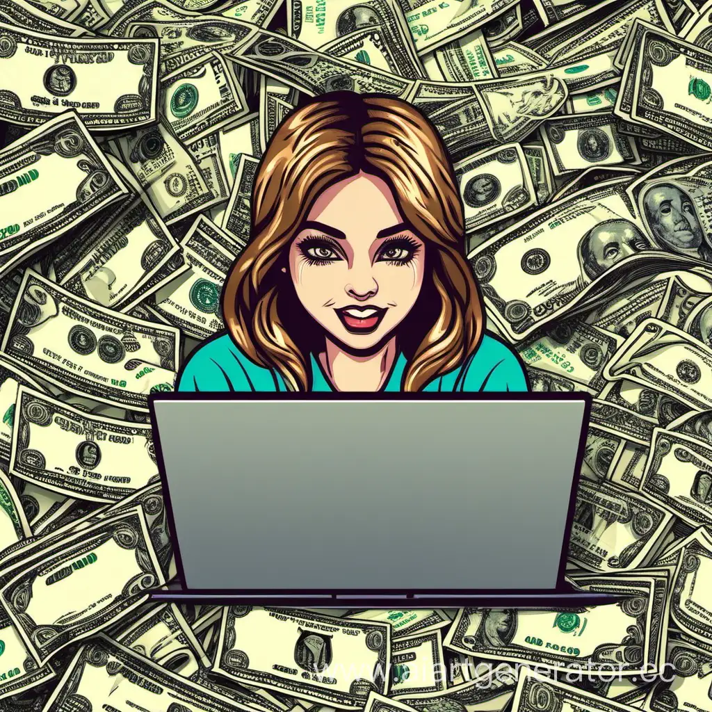 Young-Woman-Earning-Money-Online-with-Laptop