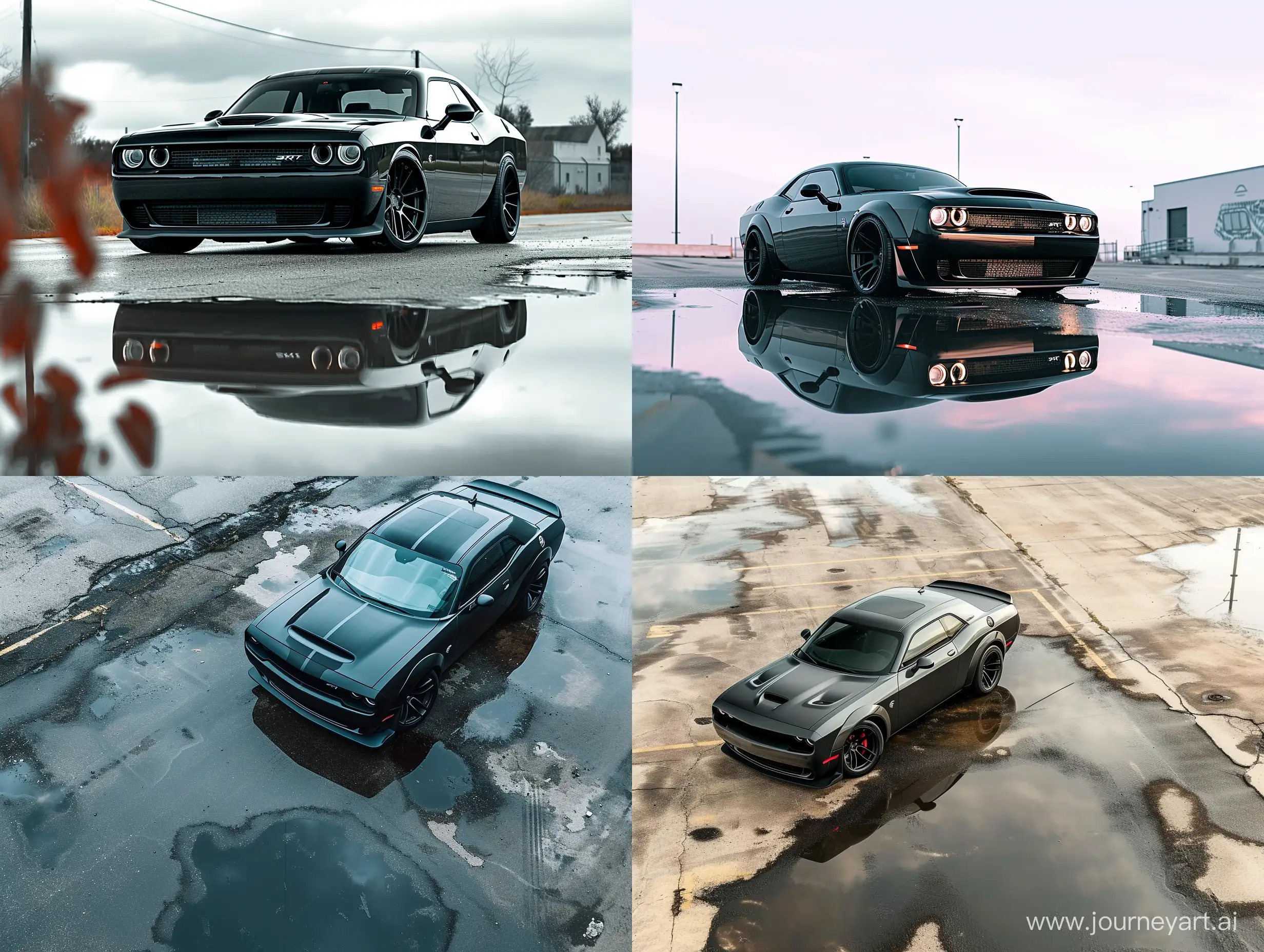 Sleek-Dodge-Challenger-SRT-with-Carbon-Trim-on-Wet-Asphalt