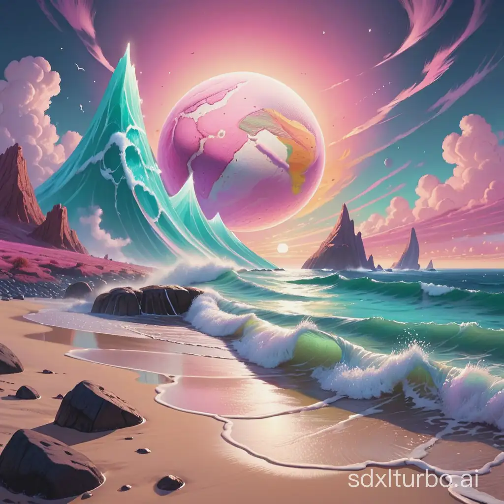Draw the end of the world in pastel colors