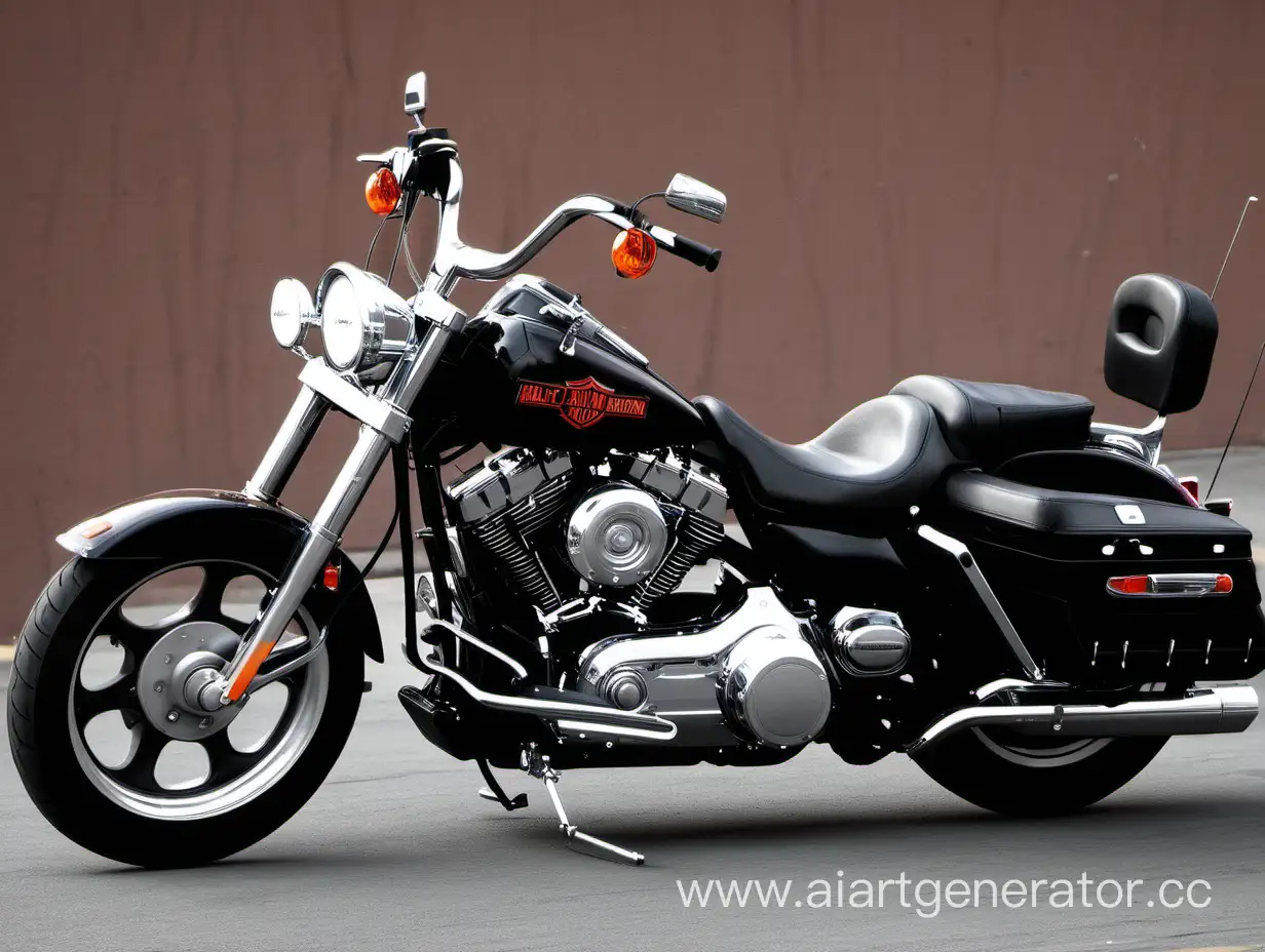 Classic-Harley-Davidson-Motorcycle-Parked-on-Desert-Highway