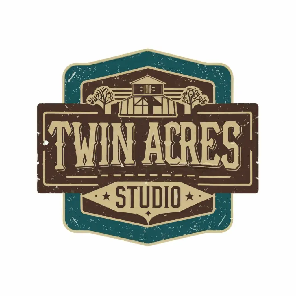 logo, western, with the text "Twin Acres Studio", typography, be used in Retail industry