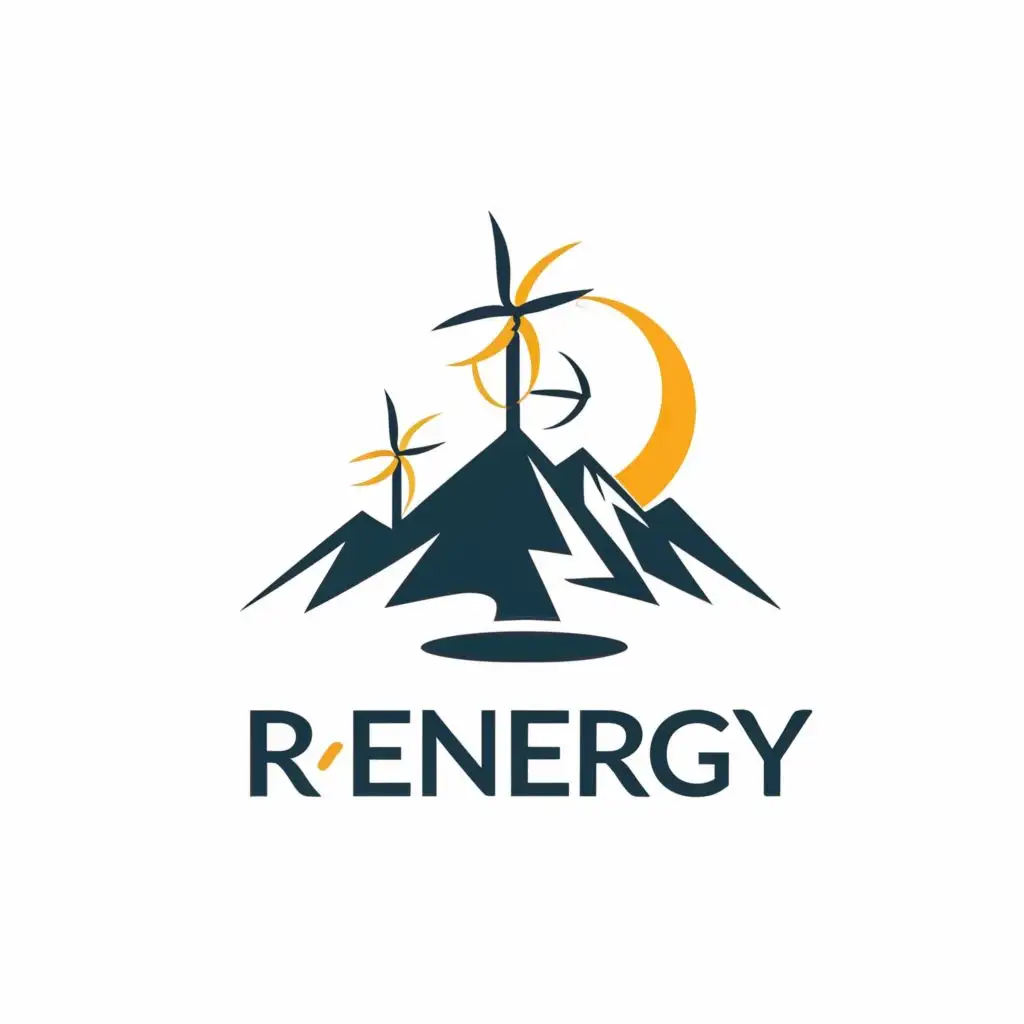 LOGO-Design-for-RENERGY-Dynamic-Windmill-and-Mountain-Fusion-with-Striking-Typography