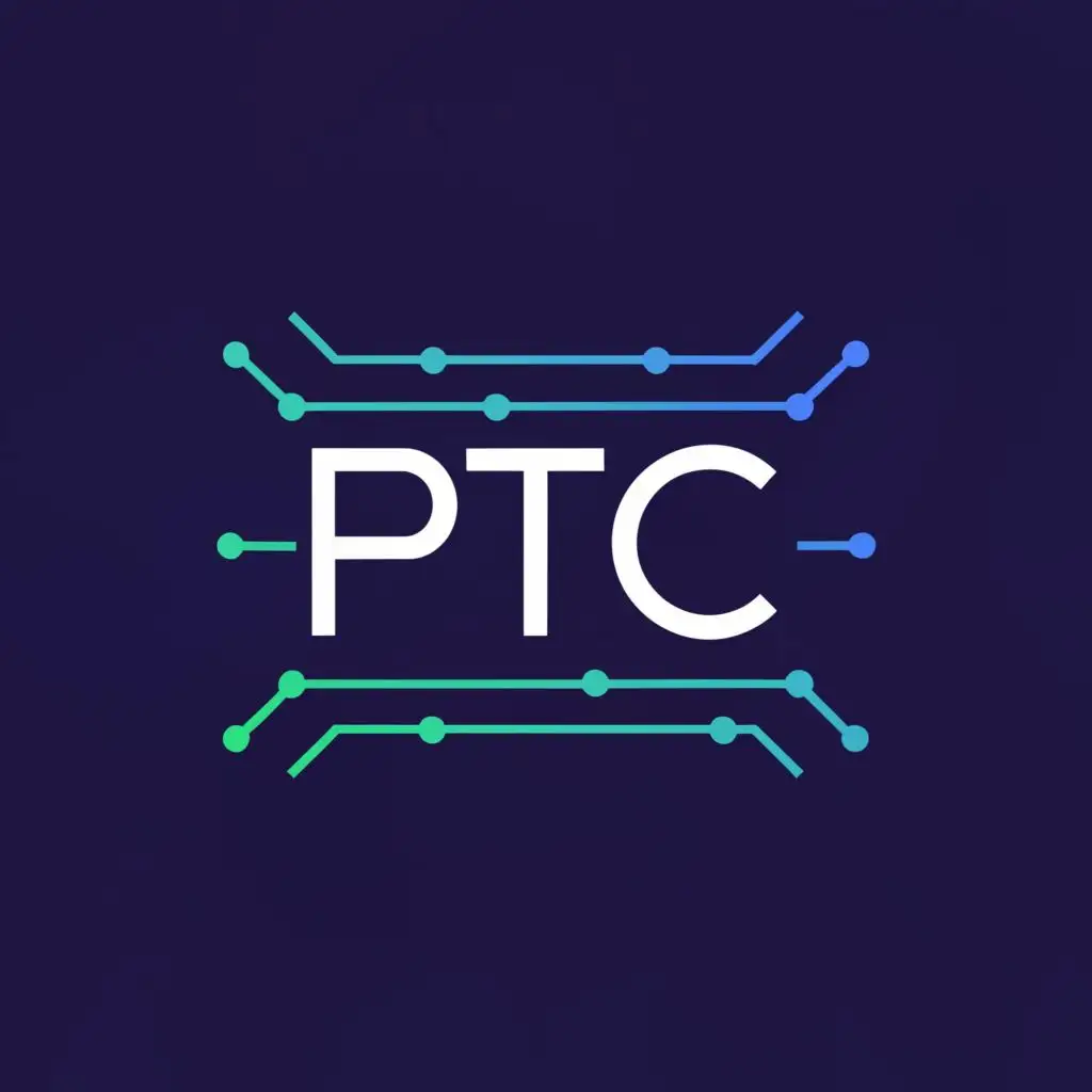 a logo design,with the text "PTC", main symbol:Information technology, be used in Technology industry