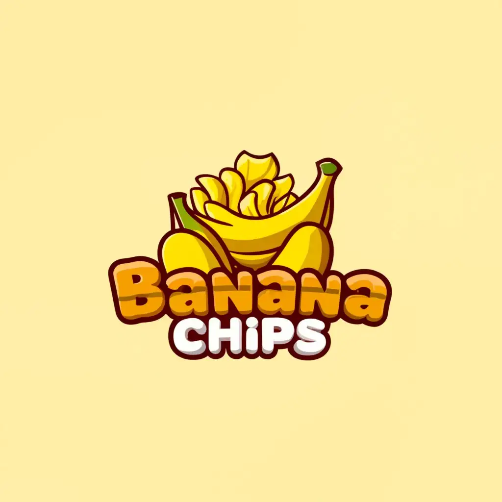 LOGO-Design-for-Banana-Chips-Crispy-Chips-and-Fresh-Banana-Illustration-on-Clean-Background