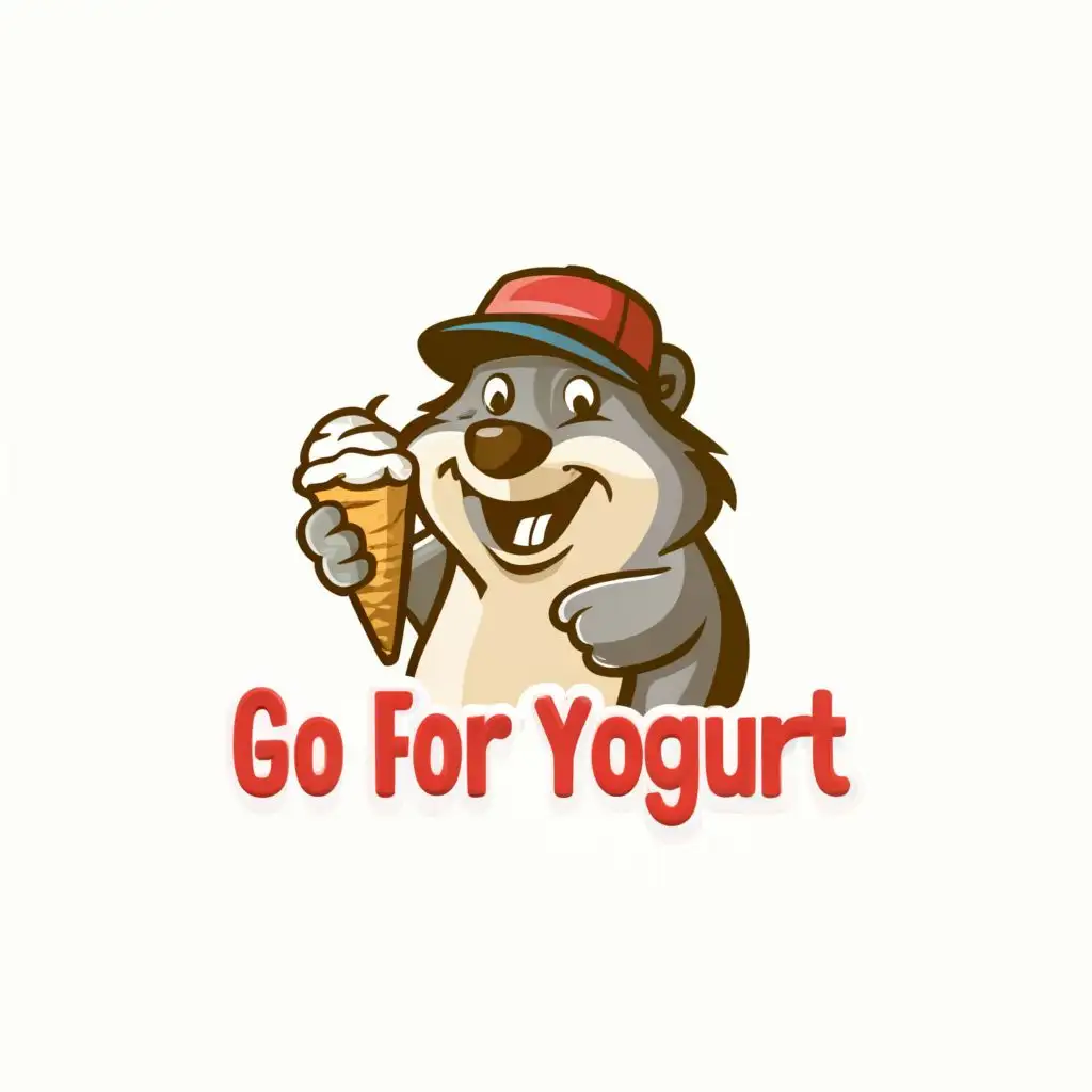 Logo-Design-For-Go-For-Yogurt-Cheerful-Gopher-with-Frozen-Treat