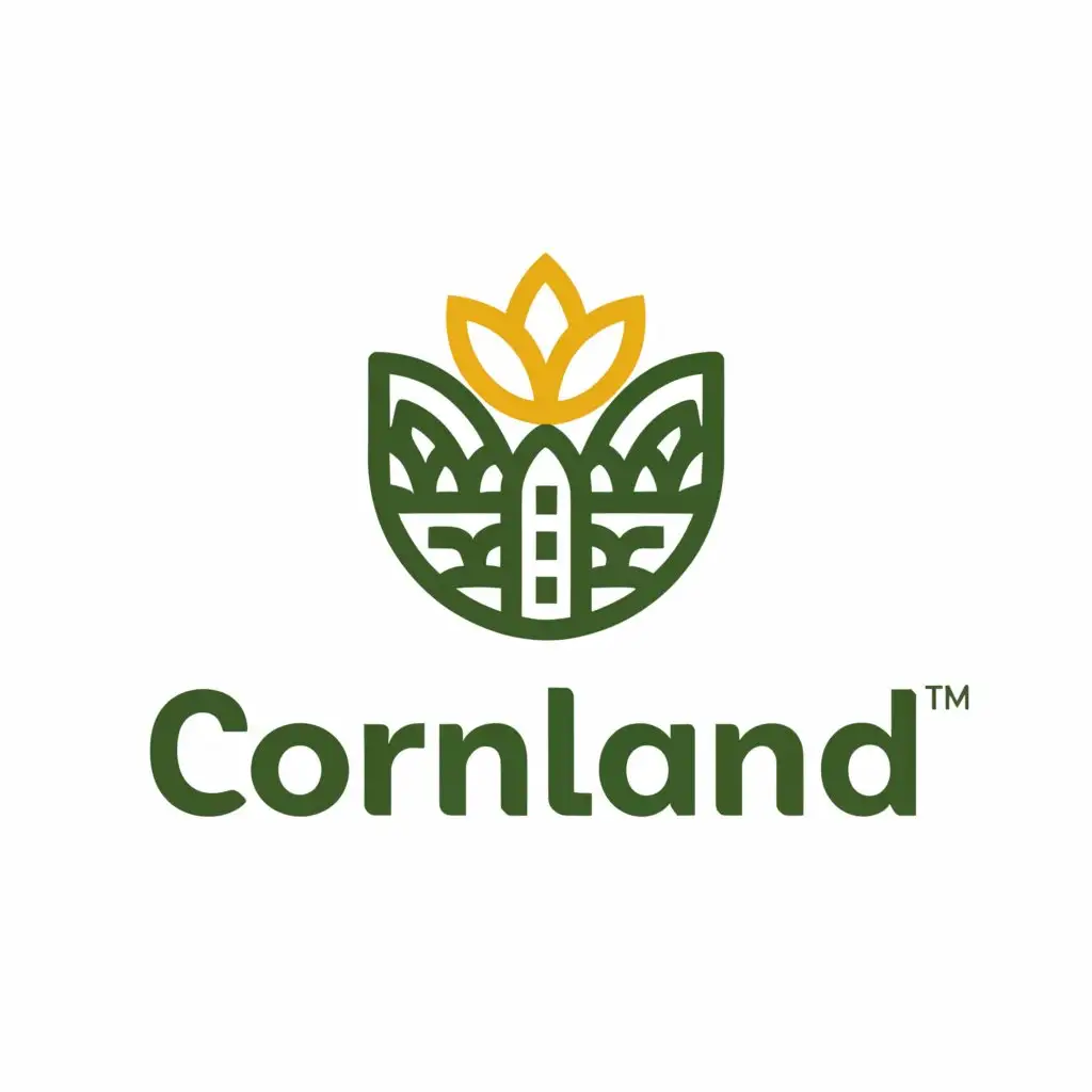 a logo design,with the text "CornLand", main symbol:an island of corn,Moderate,be used in Retail industry,clear background