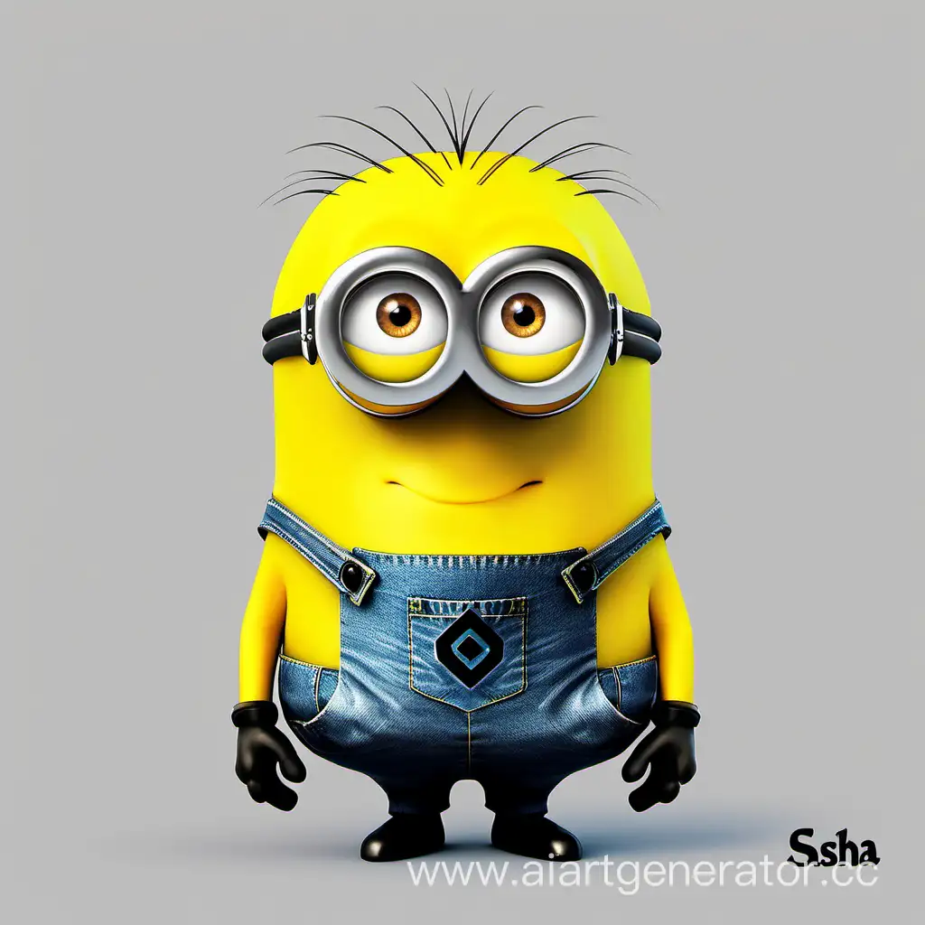 Cheerful Minion Named Sasha Posing with a Friendly Smile | AI Art Generator