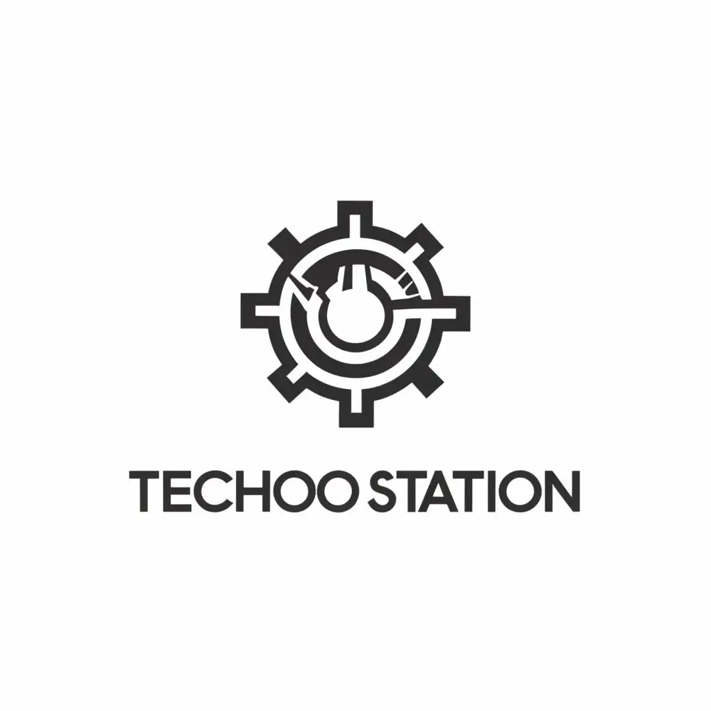 LOGO-Design-For-Techno-Station-Modern-CNC-Processing-Symbol-on-Clear-Background