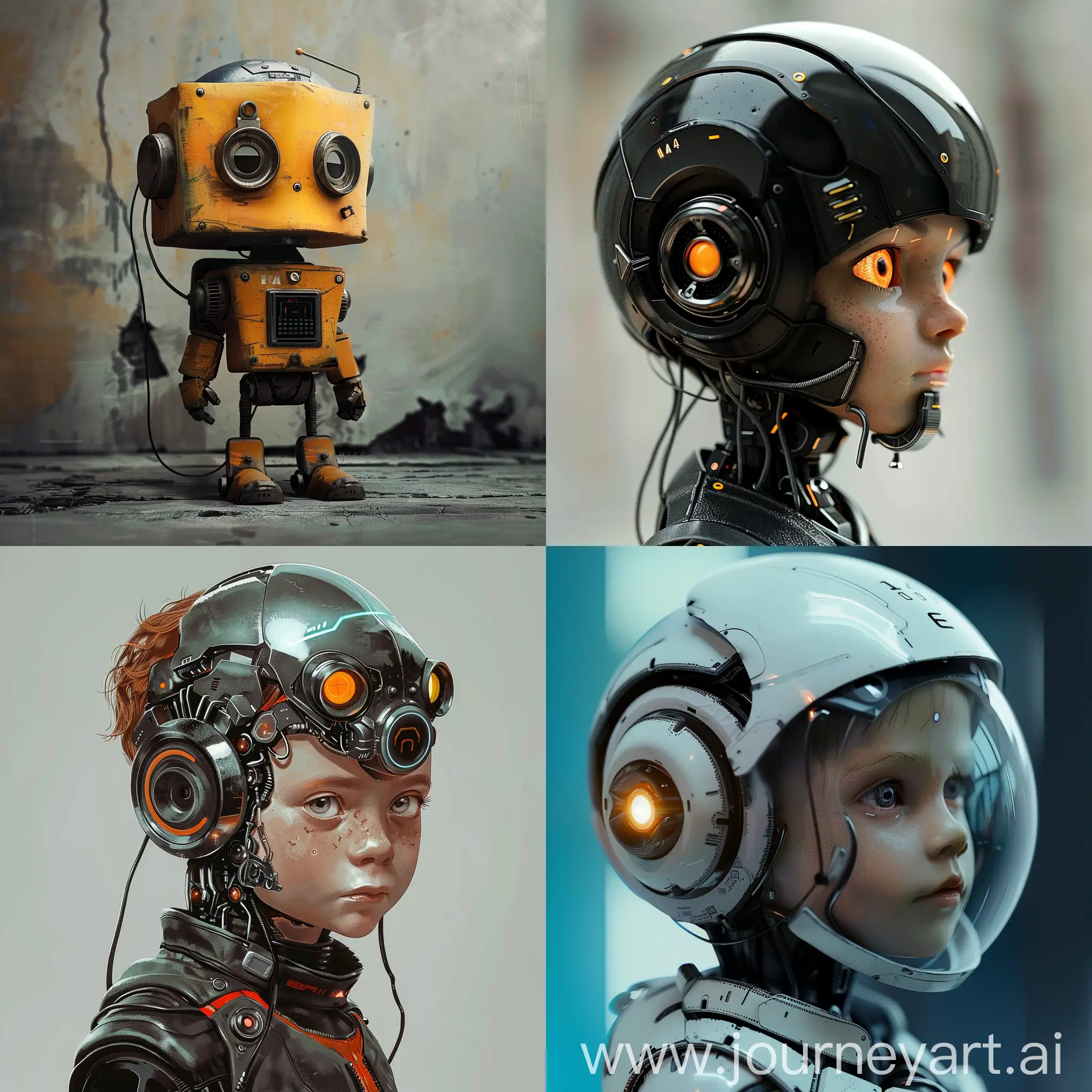 Futuristic-Robot-Boy-Standing-Tall-in-Technological-Landscape