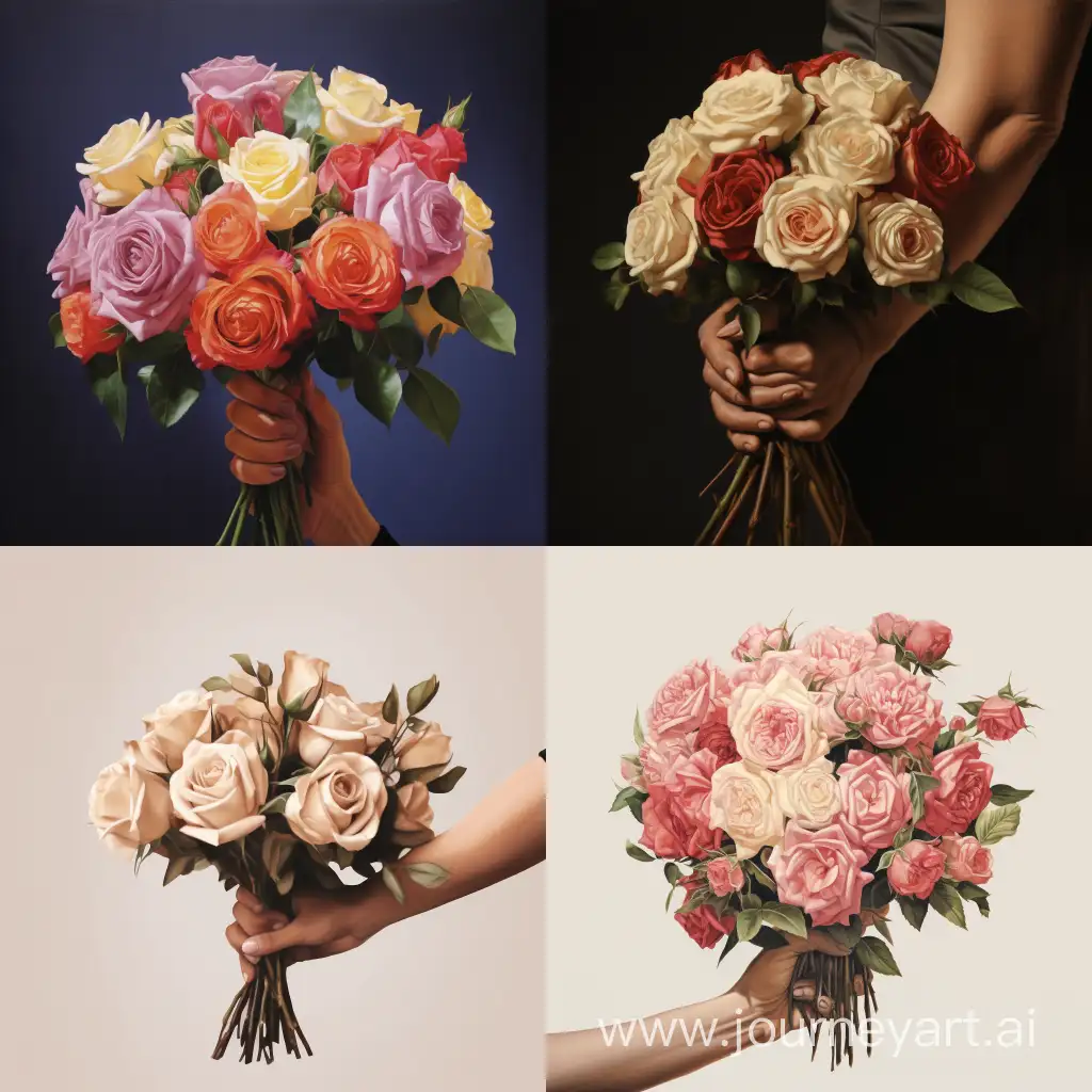 Gesture-of-Love-Hand-Presenting-a-Bouquet-of-Roses