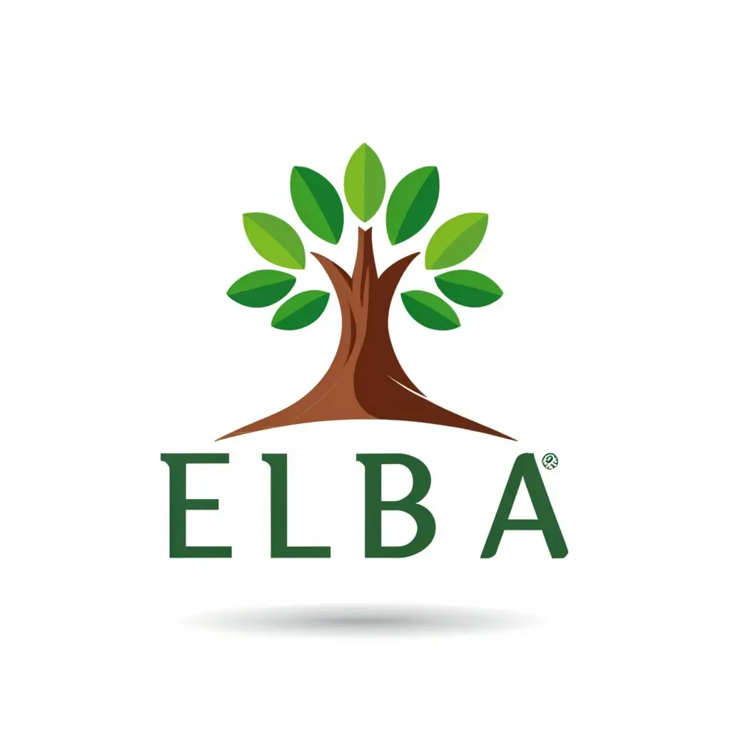 LOGO-Design-For-Elba-Educational-Emblem-with-Tree-and-Leaves-Motif