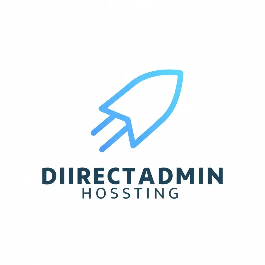 a logo design,with the text "directadmin hosting", main symbol:rocket or 2 arrows,Minimalistic,be used in Technology industry,clear background