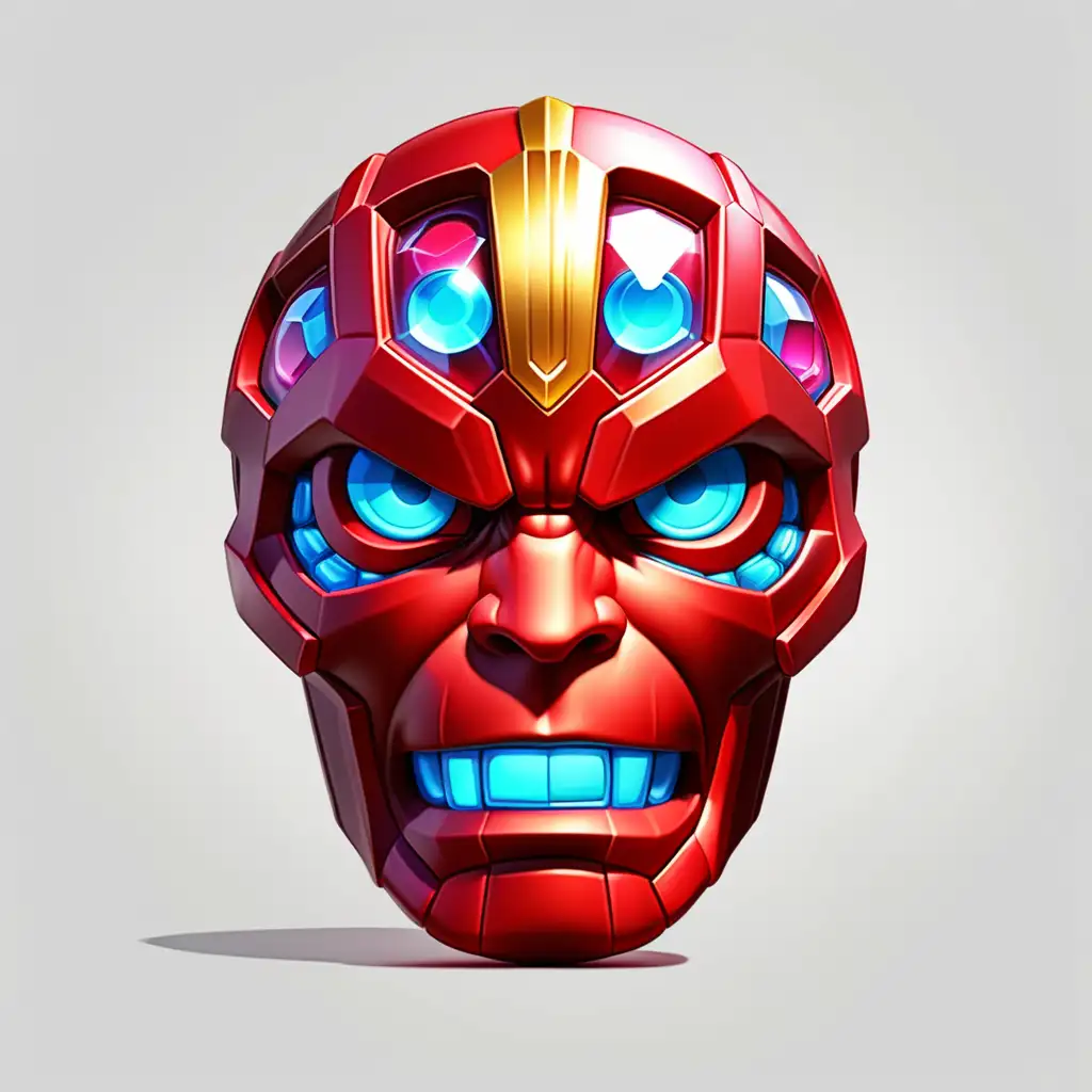 Vibrant Marvel Red Infinity Stone Emoji on Transparent Background