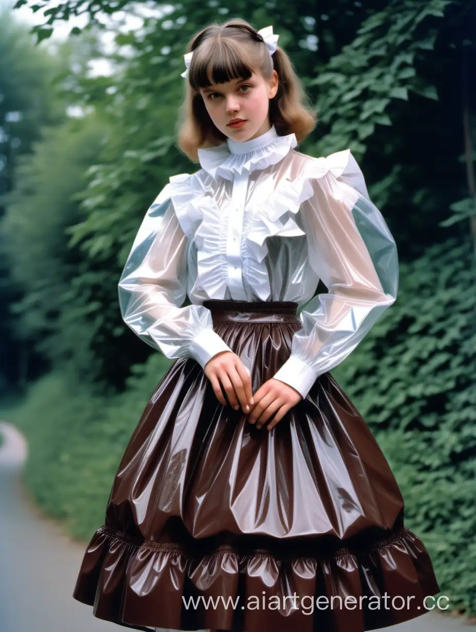 Young-Fashion-Enthusiast-Anke-Gtz-Showcases-Unique-Lolita-PVC-Blouse-and-Frilled-Skirt