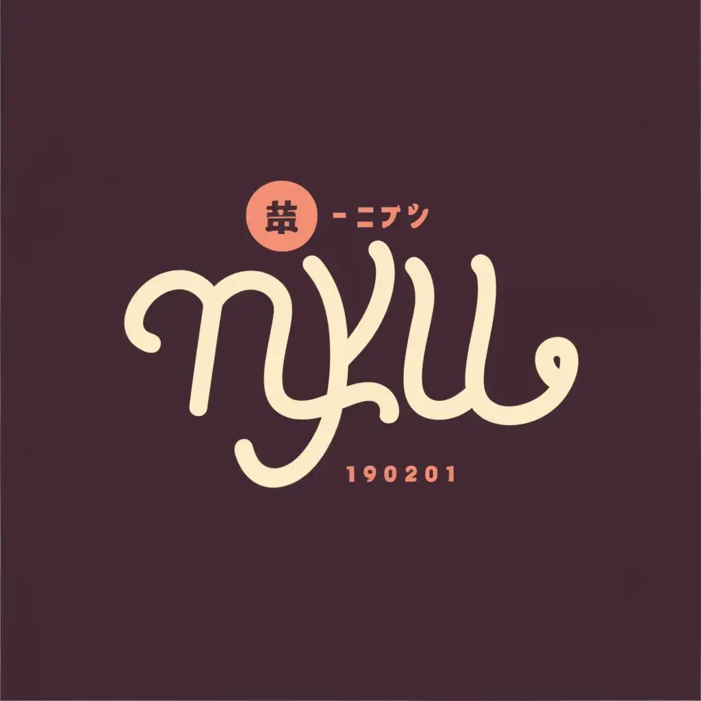 logo, Hiragana, with the text "Nyu", typography, be used in Restaurant industry