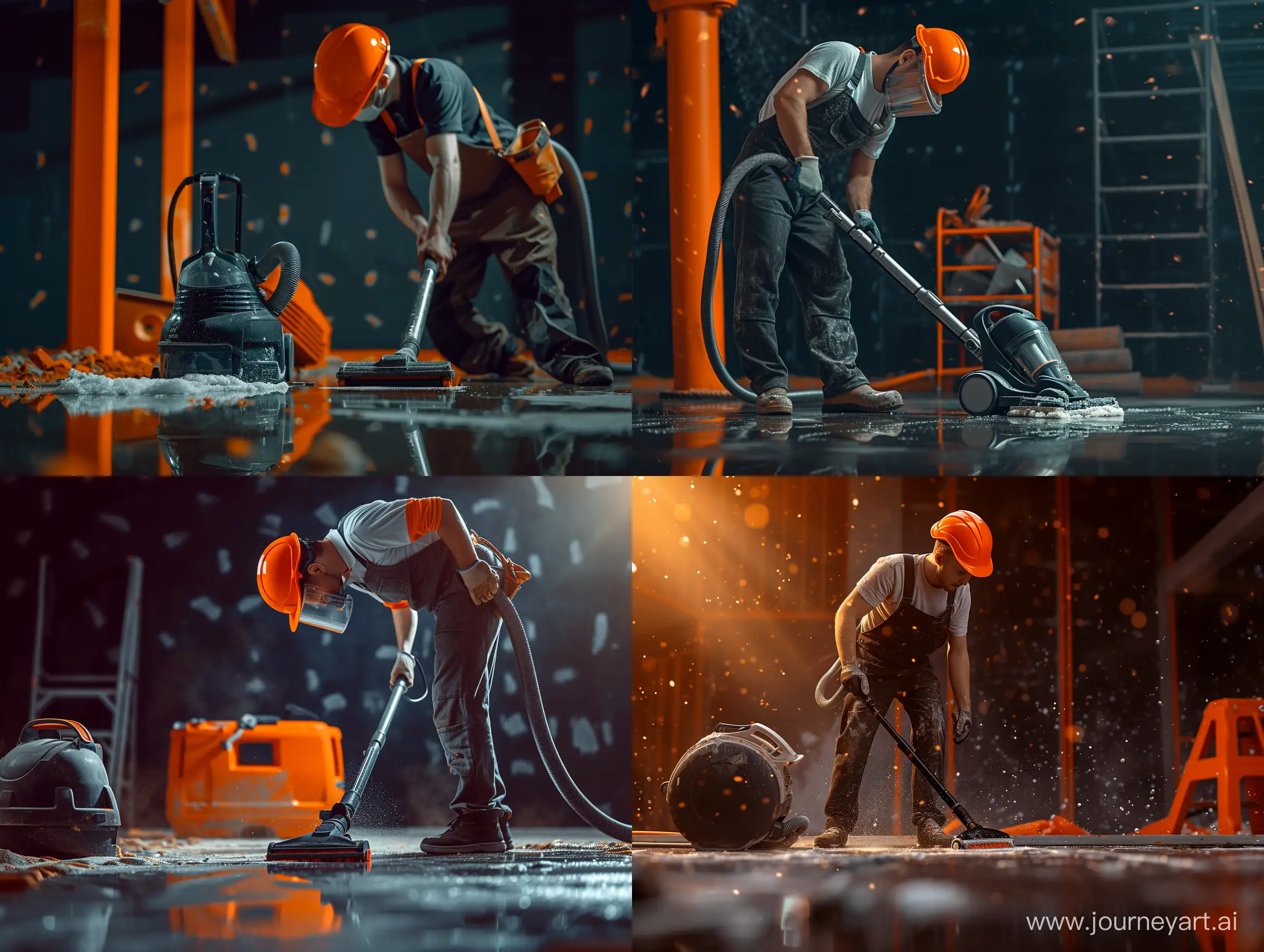 Construction-Room-Cleaning-with-Precision-Man-in-Overalls-and-Orange-Helmet-Using-Advanced-Vacuum-Cleaner