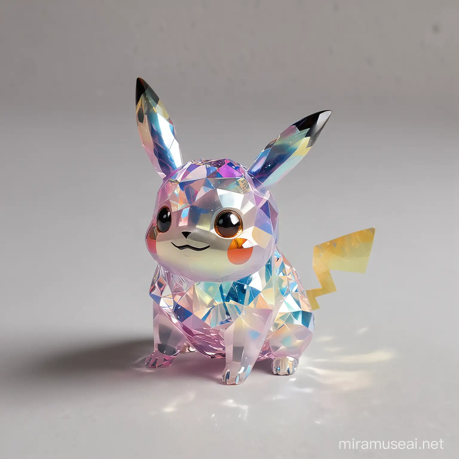Produce a shiny iridescent crystal Pikachu 