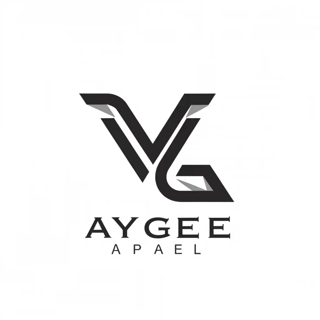 a logo design,with the text "AYGEE APPAREL", main symbol:COMBINATION OF AG,Moderate,be used in Retail industry,clear background