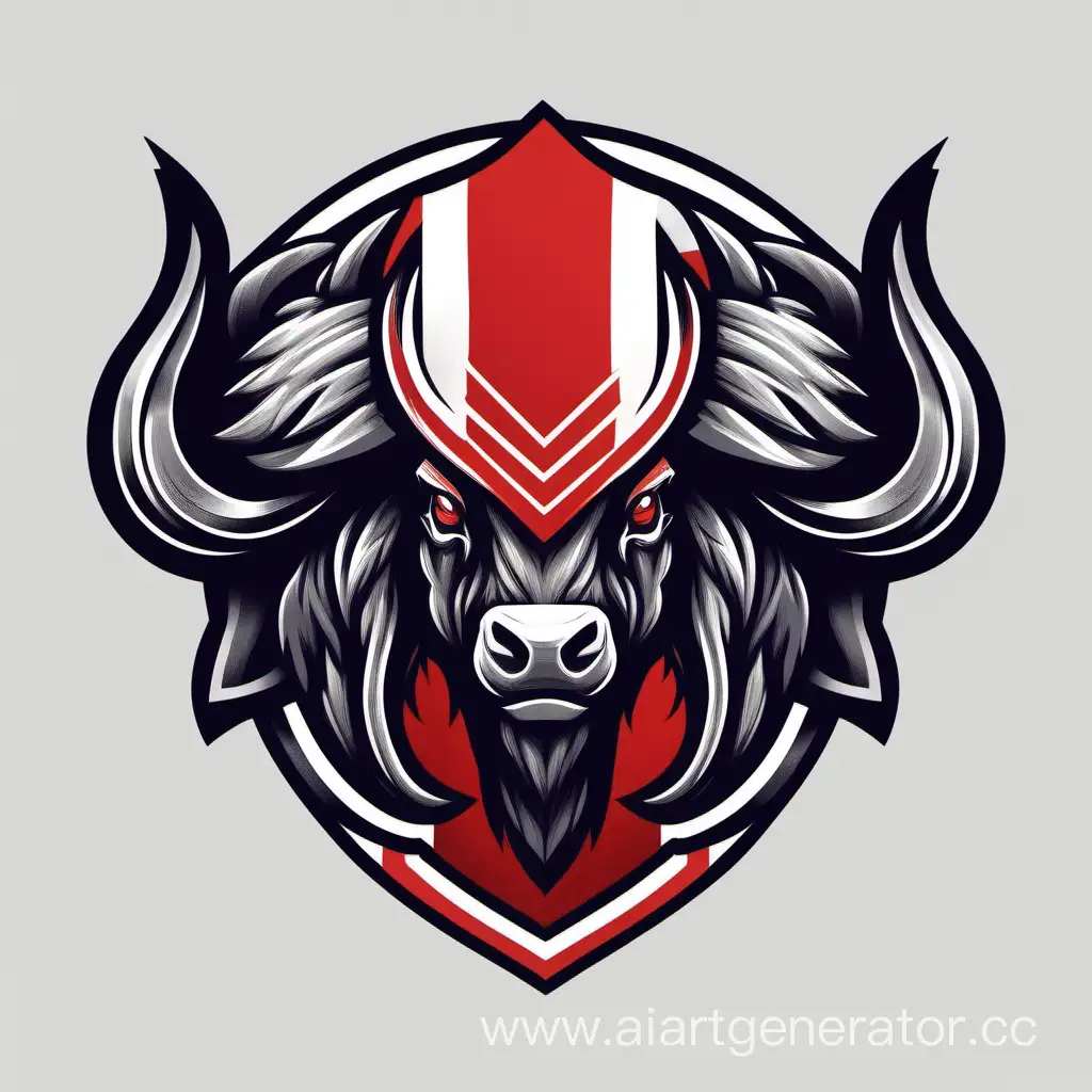 логотип для киберспортвиной команды, в цветах белорусского флага, символом логотипа должно быть животное зубр, а название команды maibatsu
