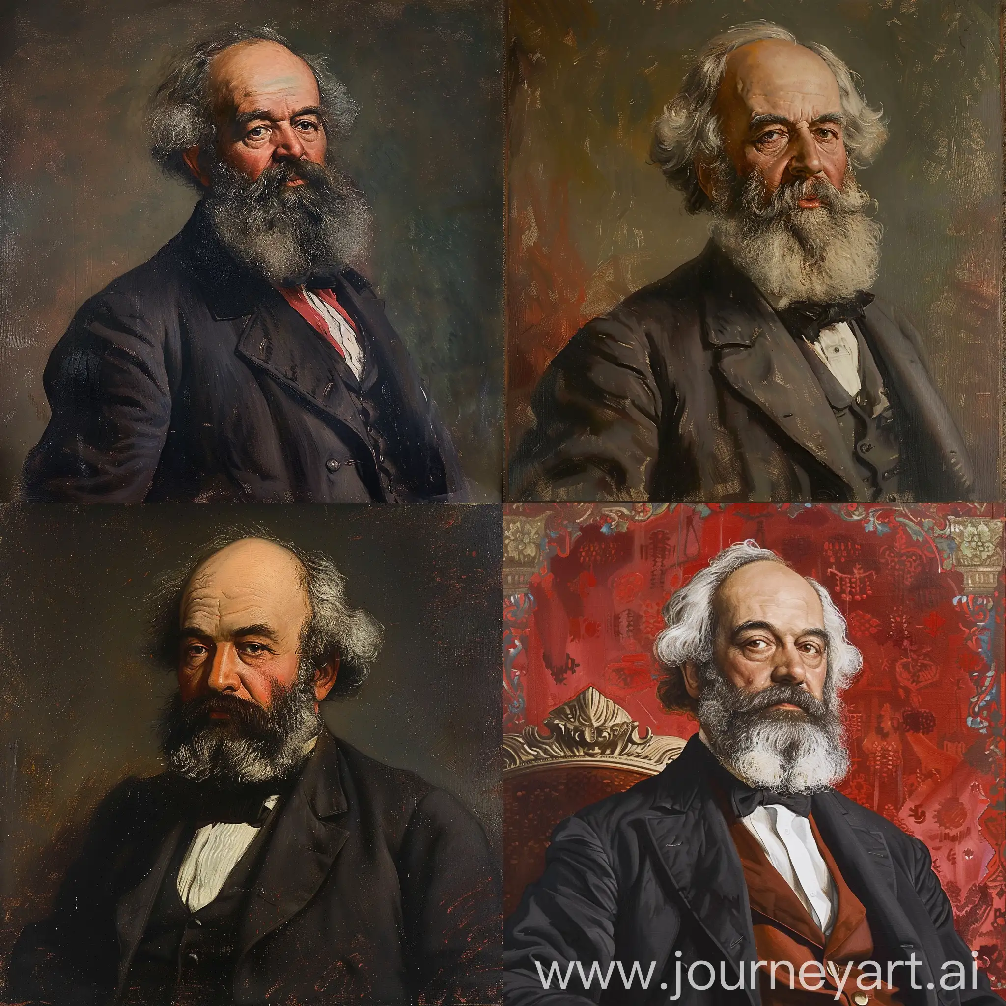 Karl-Marx-Portrait-Revolutionary-Socialist-Leader-in-Monochrome-Style