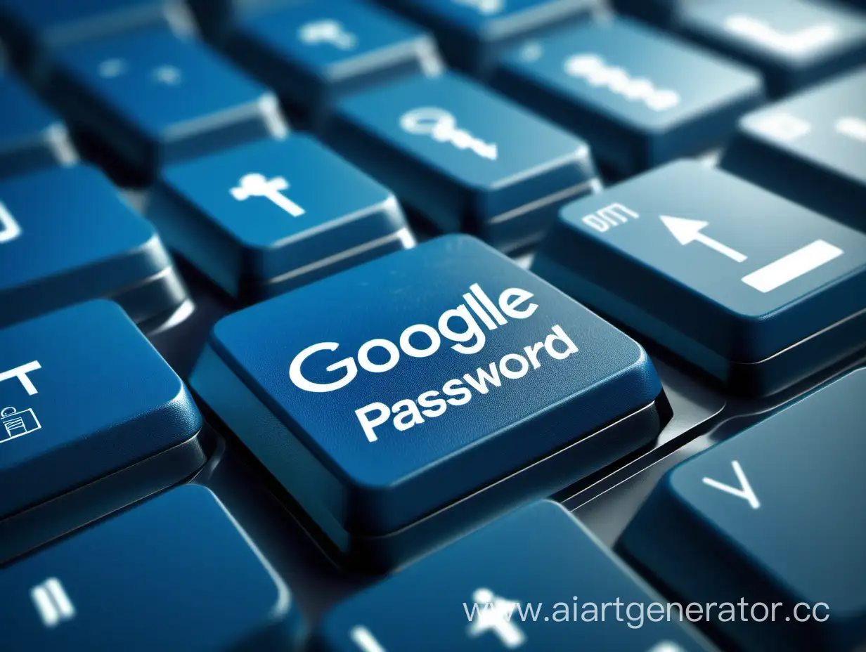 Google. password. keys. hacking. синие тона, высокая детализация