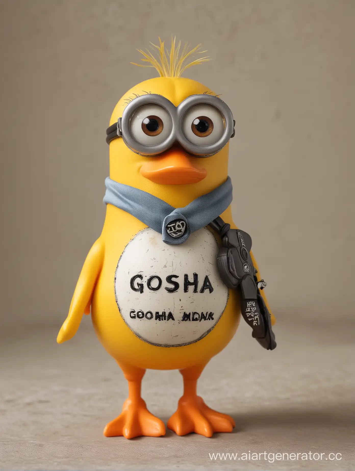 Cute-Minion-Duck-with-Gosha-Inscription-on-Chest
