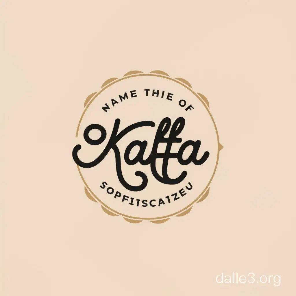 Round logo for a gift set store, the name "Kaffa", stylish, elegant, sophisticated style and typeface