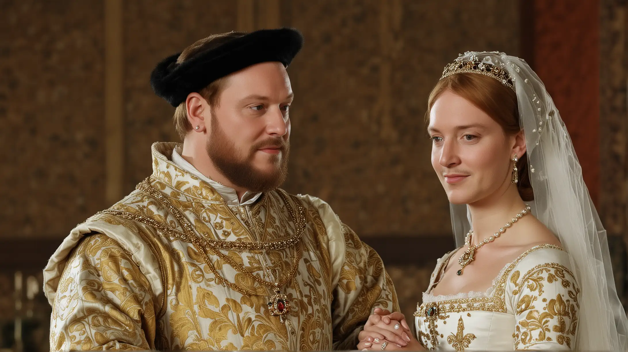 rey Enrique VIIIA LOS 45 años  de edad se casa con catalina howar de 18 años dé la dinastía tudor boda en la realeza