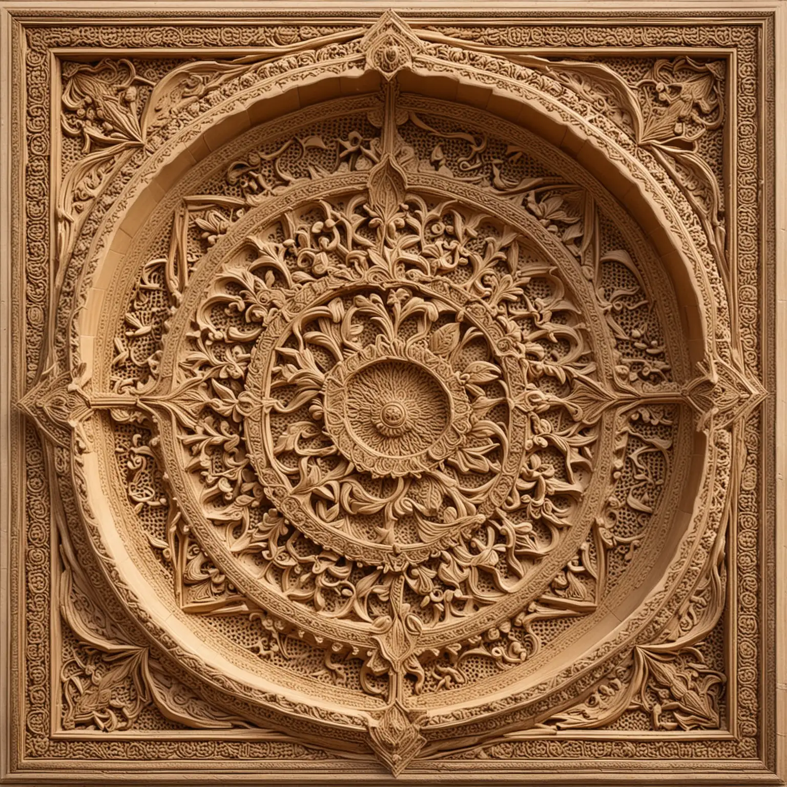 3d painted, decorative panel in the style of the interior walls of Jaisalmer Fort
