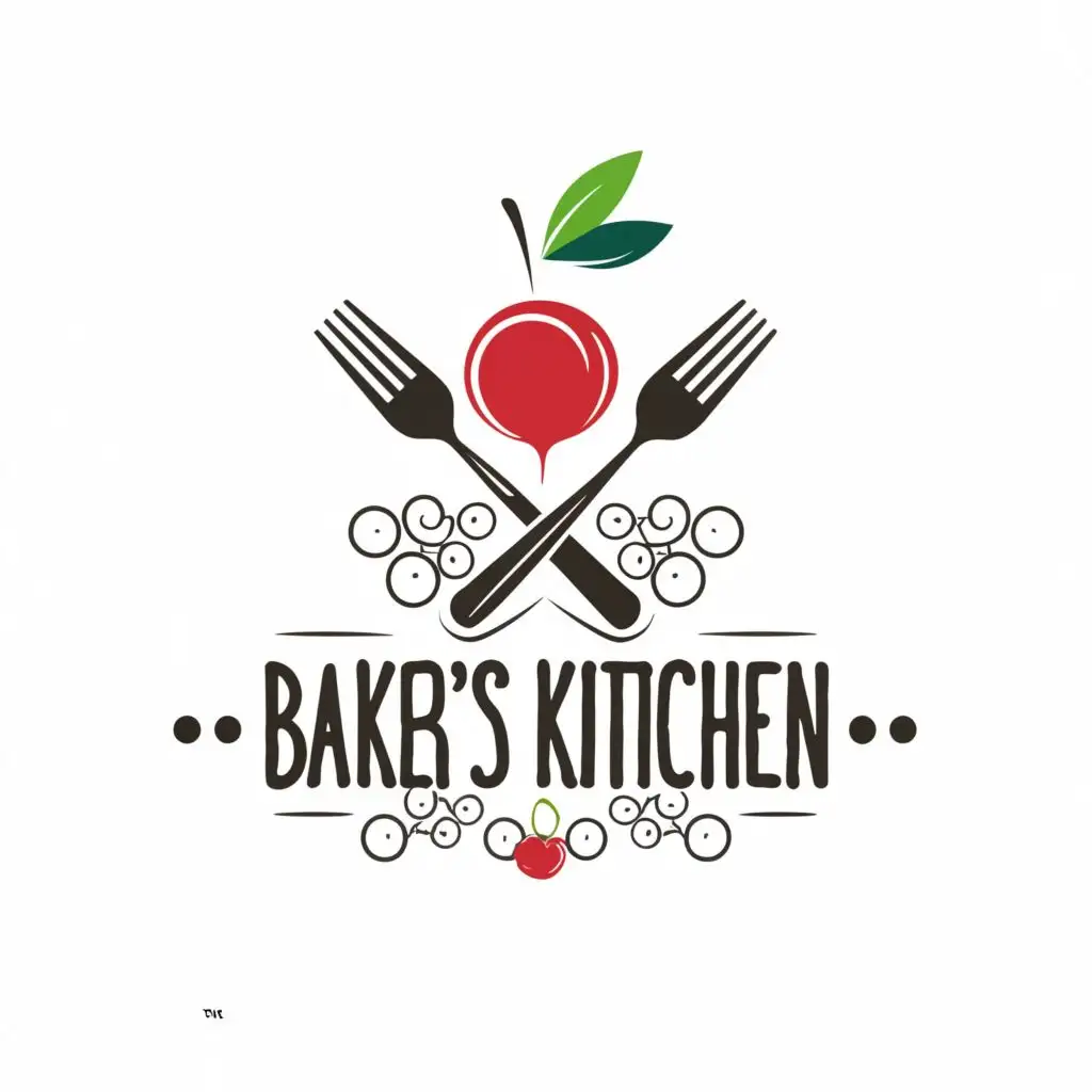 a logo design,with the text "Bakers kitchen ", main symbol:company slogan is tasty and nutritious,complex,be used in Restaurant industry,clear background