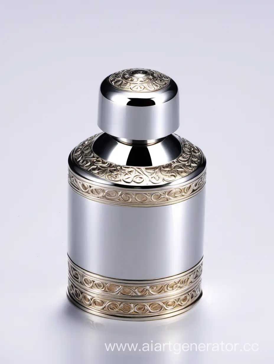 Elegant-Zamac-Perfume-Bottle-with-Decorative-Ornamental-Long-Cap-and-LINES-Metallizing-Finish
