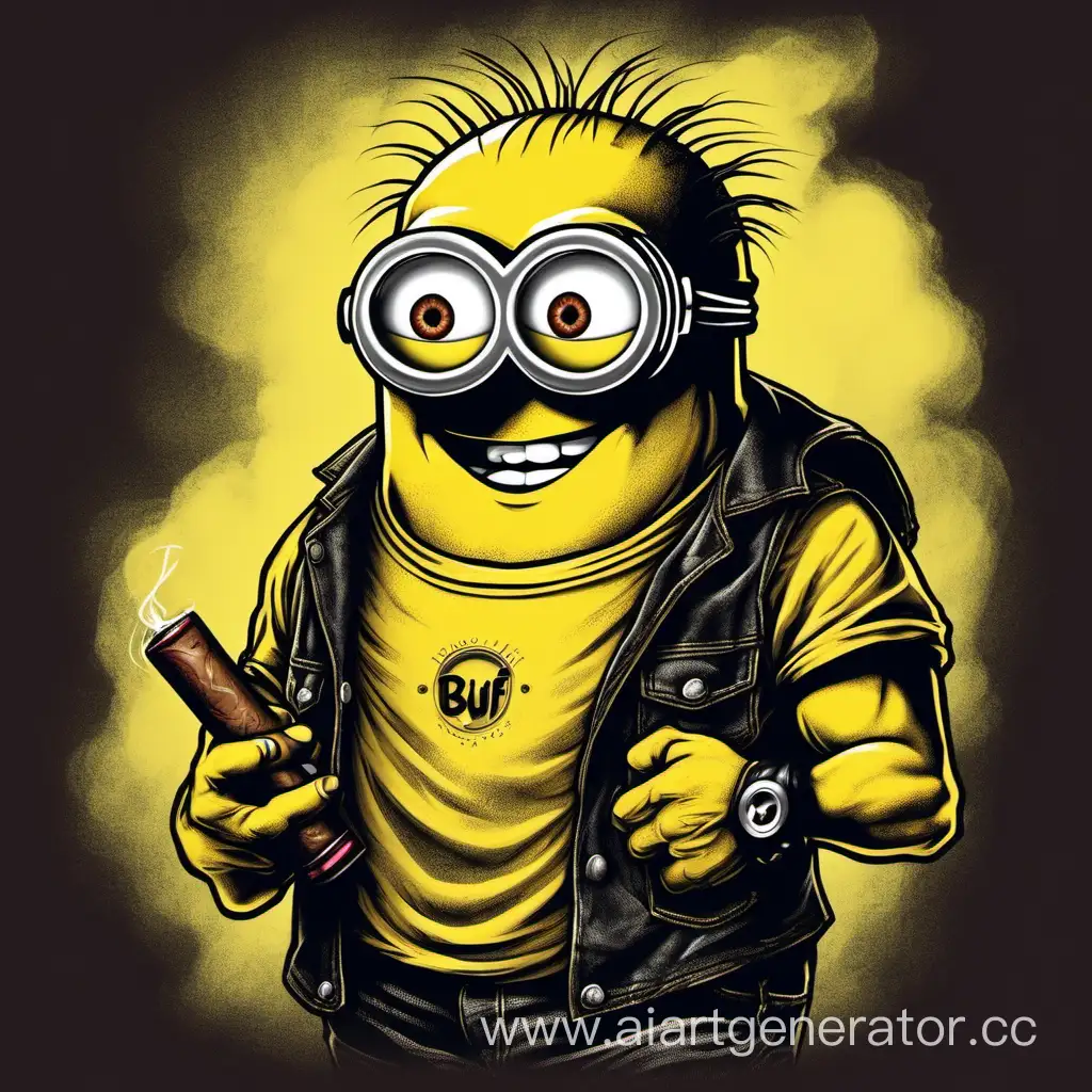 Buff-Minion-Smoking-Cigar-in-SVO-TShirt