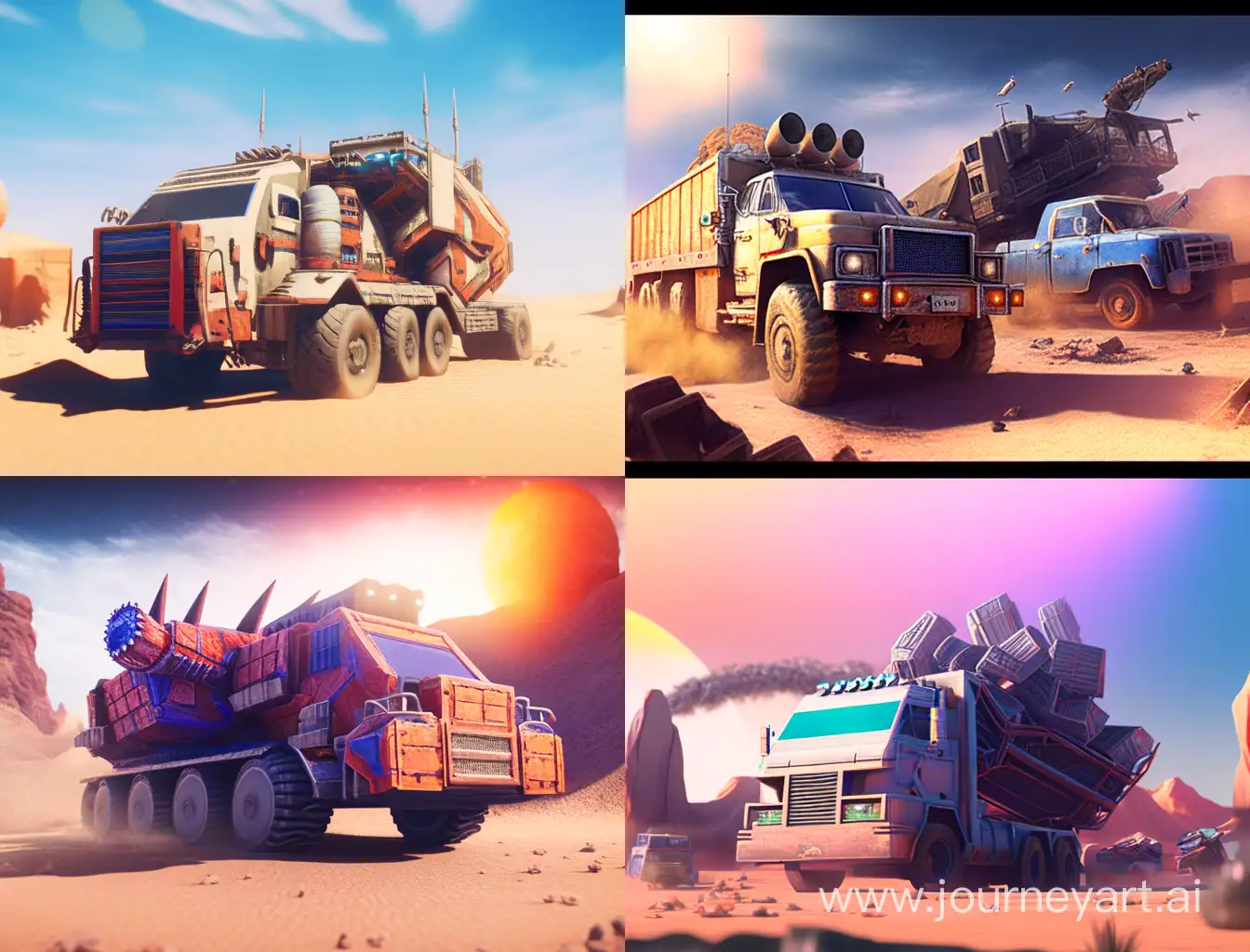 Realistic-Apocalypse-Military-Truck-in-Desert-and-Gobi