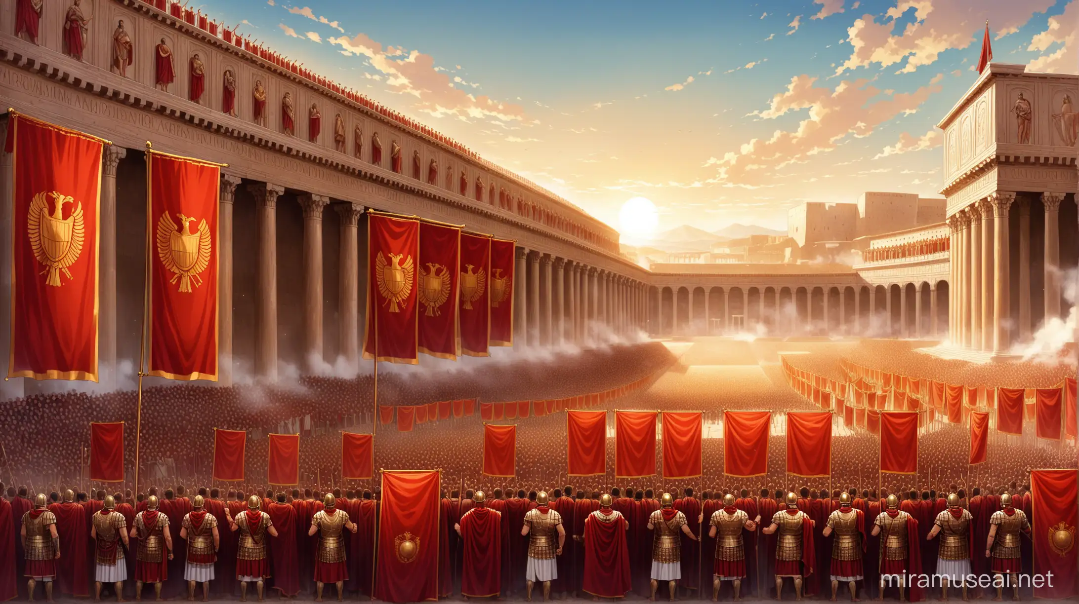 Roman Empire Banners Conquering the World