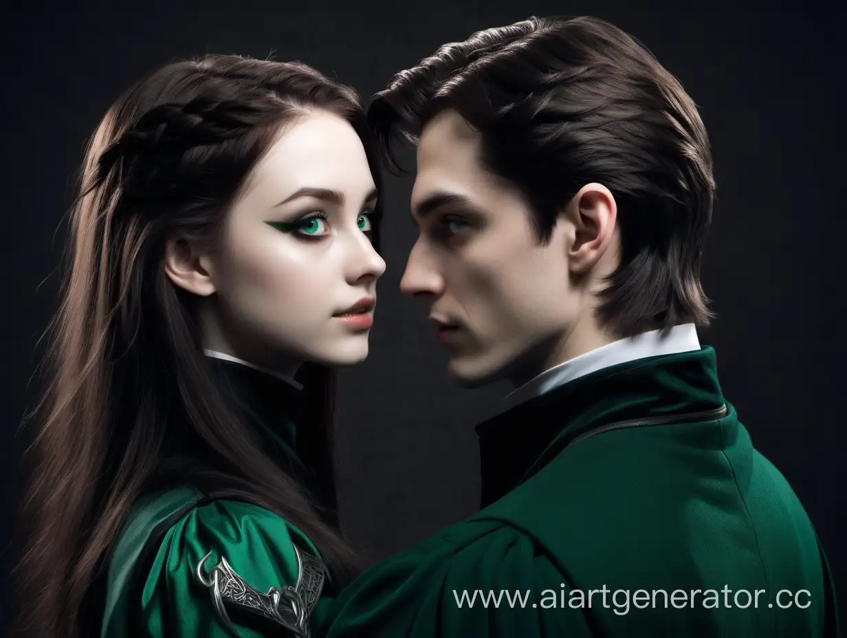 Slytherin-Girl-and-PaleSkinned-Guy-in-SilverGray-Gaze