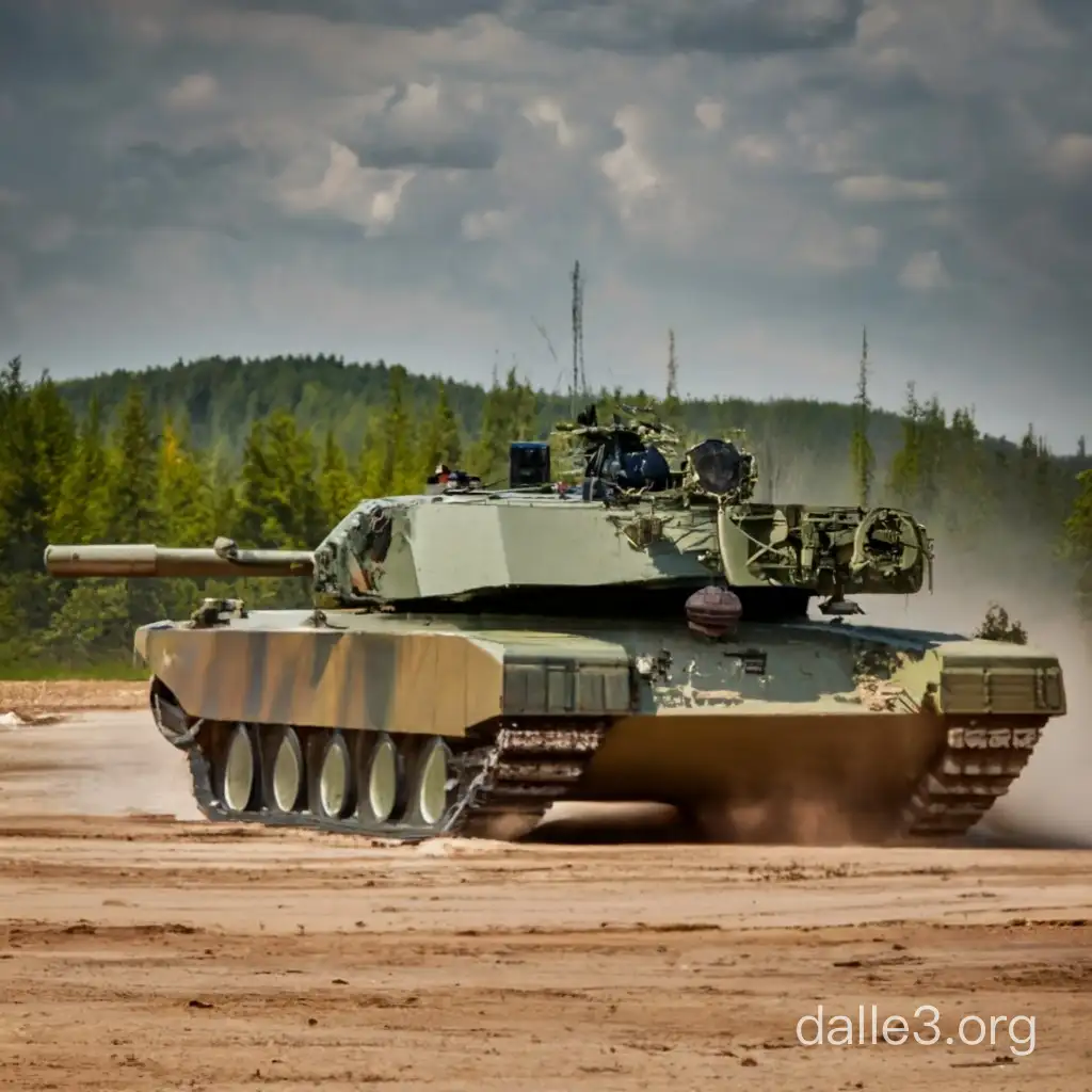 Russian Abrams Tank In Action 