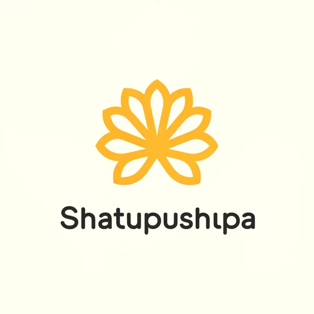 a logo design,with the text "shatpushpa", main symbol:yellow flowers,Moderate,clear background